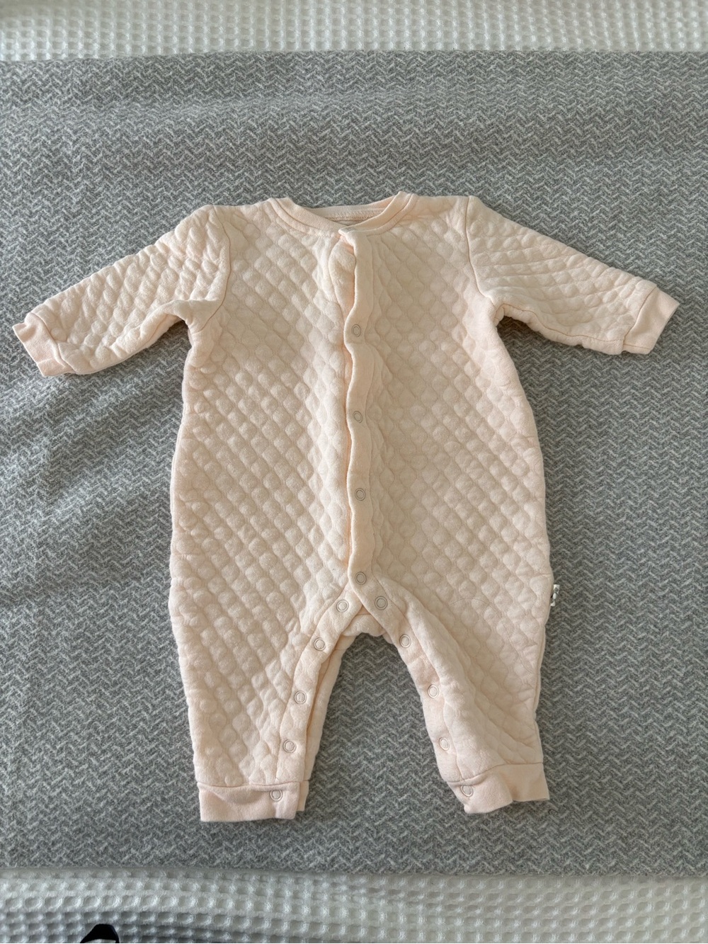 Quilted Pale Pink Baby One-Piece Romper